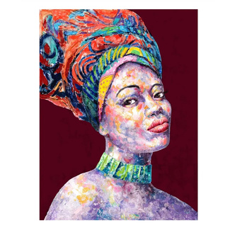Imagen de Pintura en Lienzo Multicolor Africana 3,5 x 75 x 100 cm